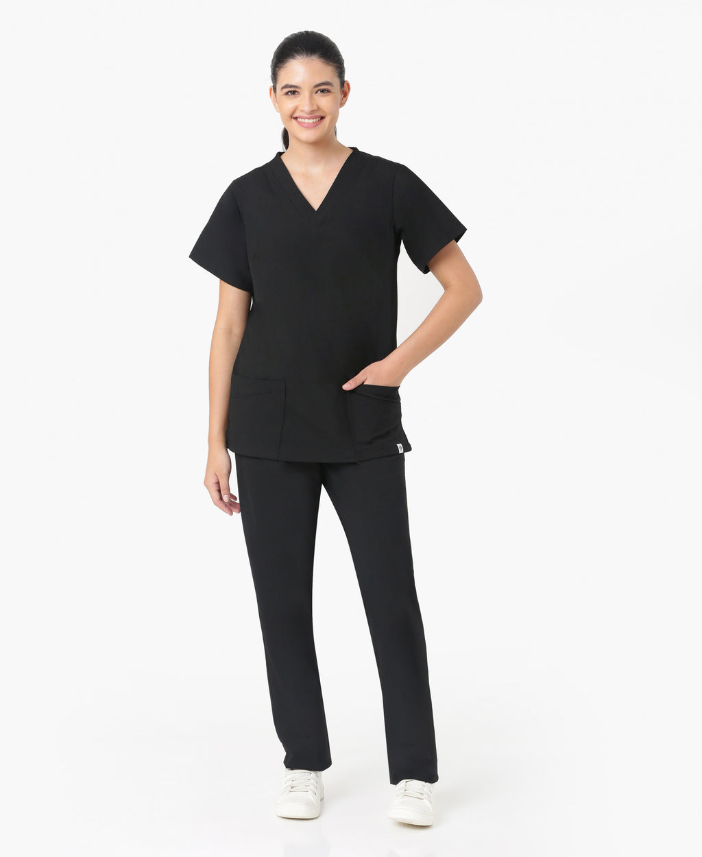 Mendi Luxe Scrub Pant - Black