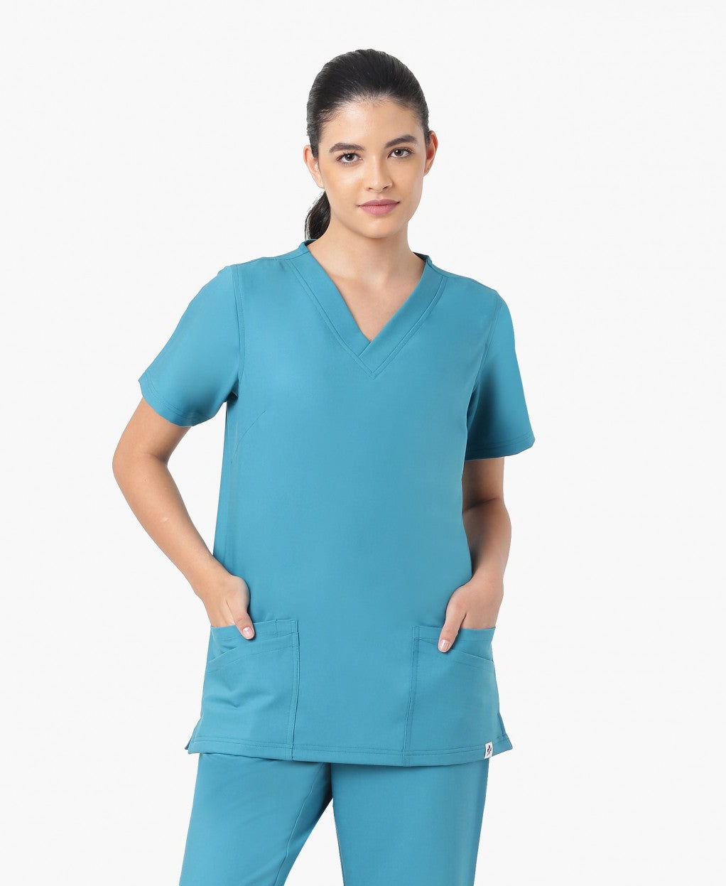 Gracy Flex Scrub Top - Aqua