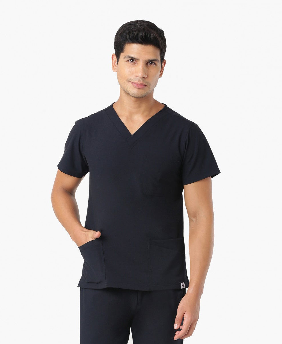 Simon Flex Scrub Top - Graphite Blue
