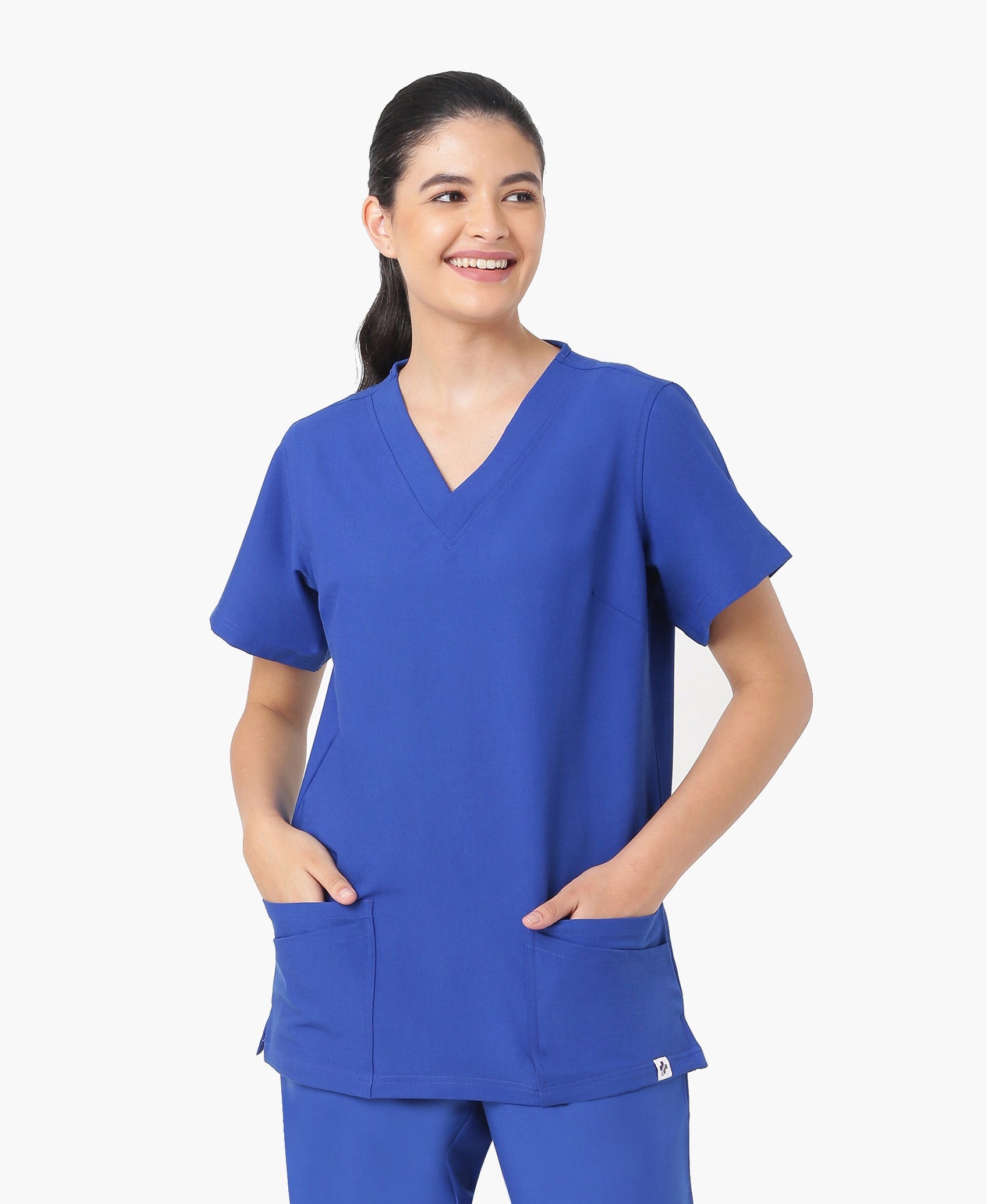 Mendi Luxe Scrub Top - Royal Blue
