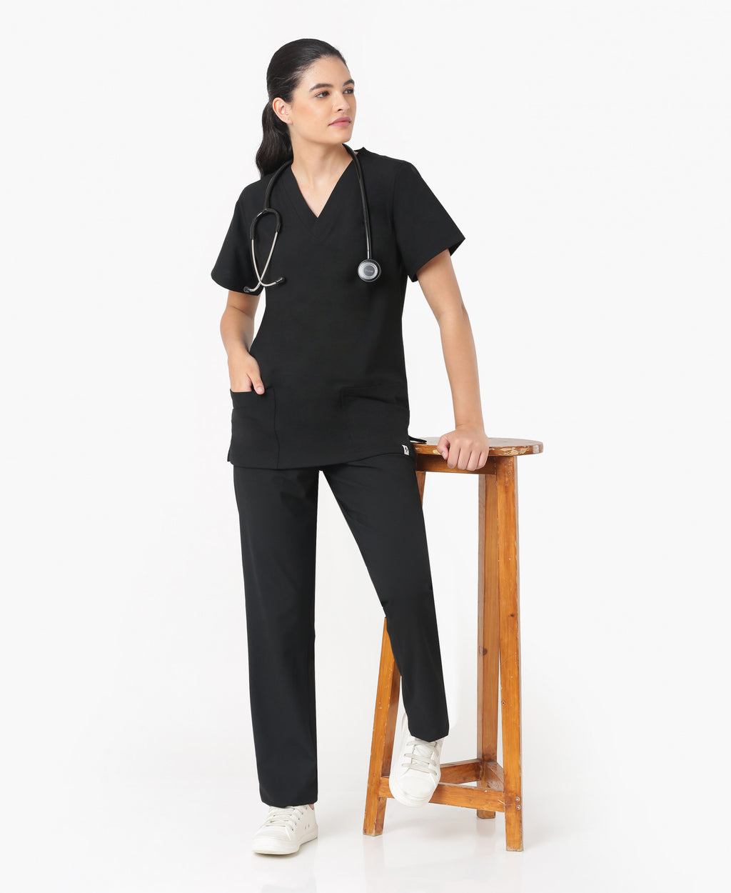 Mendi Luxe Scrub Pant - Black