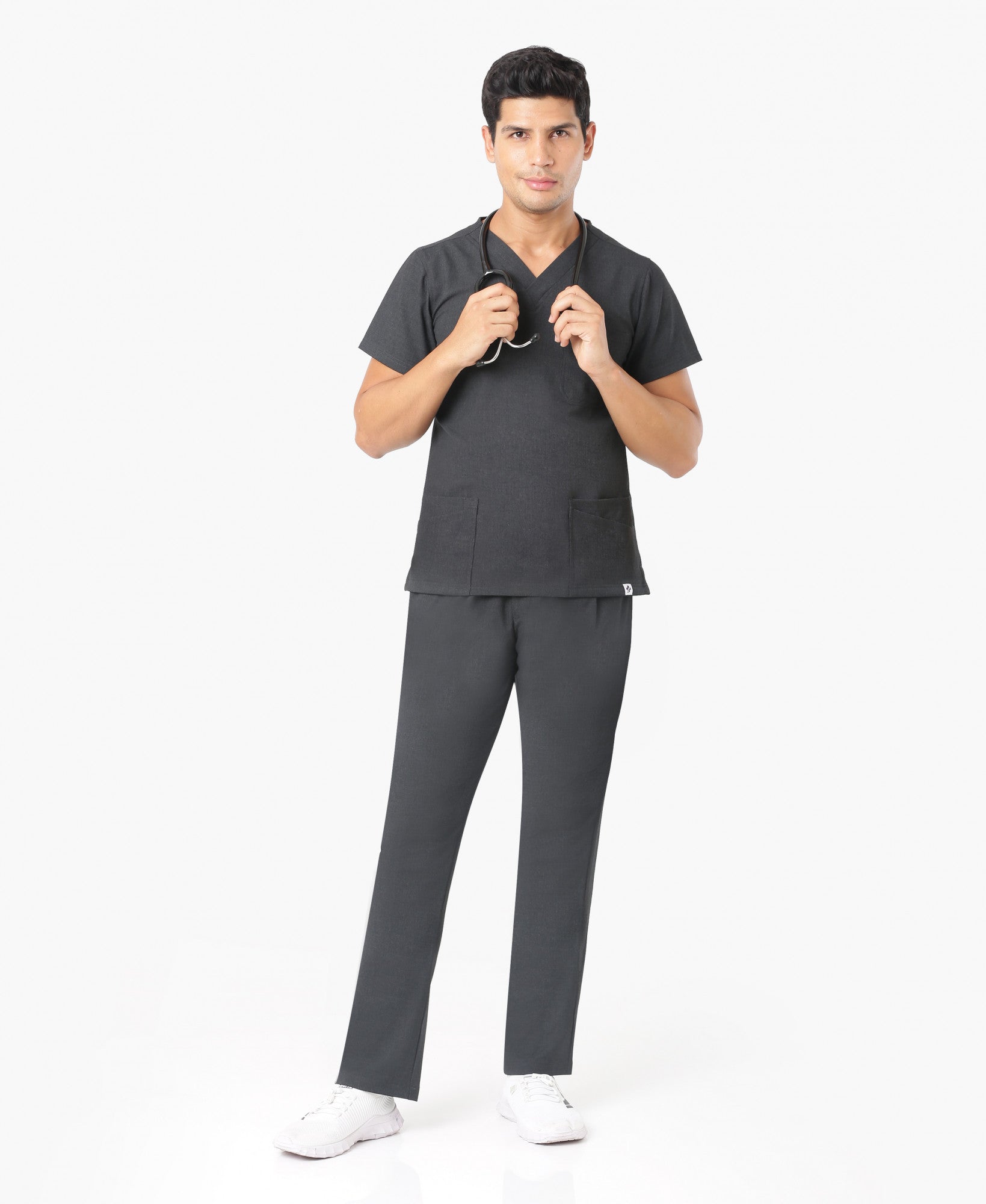 Nick Luxe Scrub Set - Heather Grey