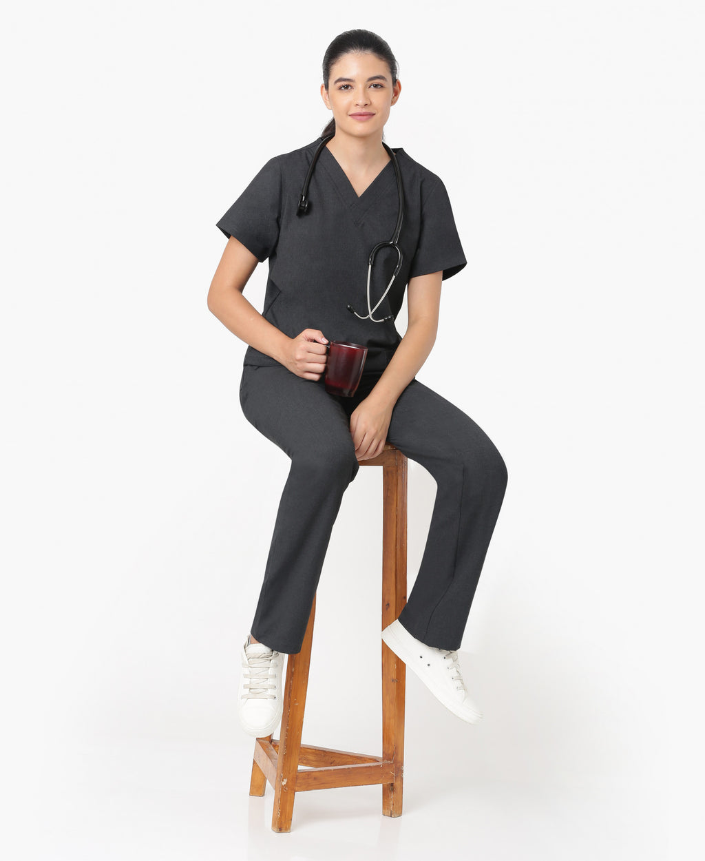 Mendi Luxe Scrub Set - Heather Grey