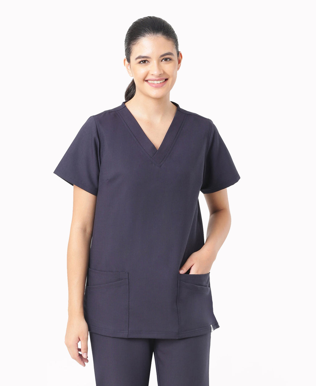 Mendi Luxe Scrub Top - Navy