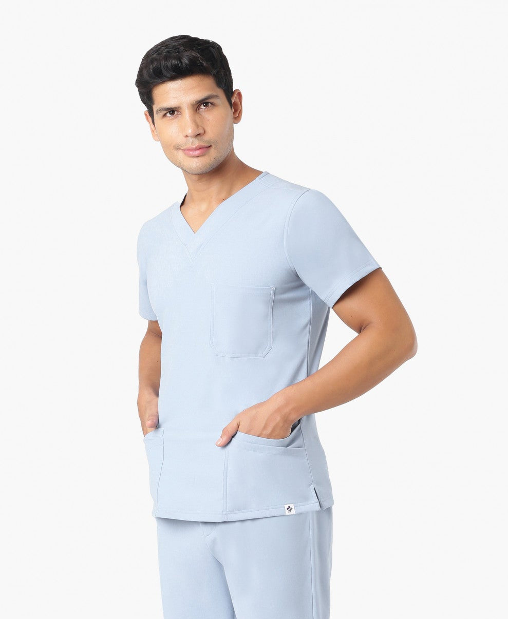 Nick Luxe Scrub Top - Ceil Blue