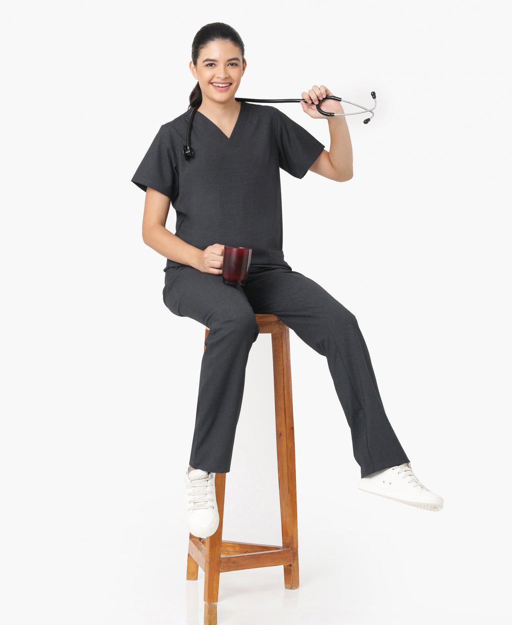 Mendi Luxe Scrub Pant - Heather Grey