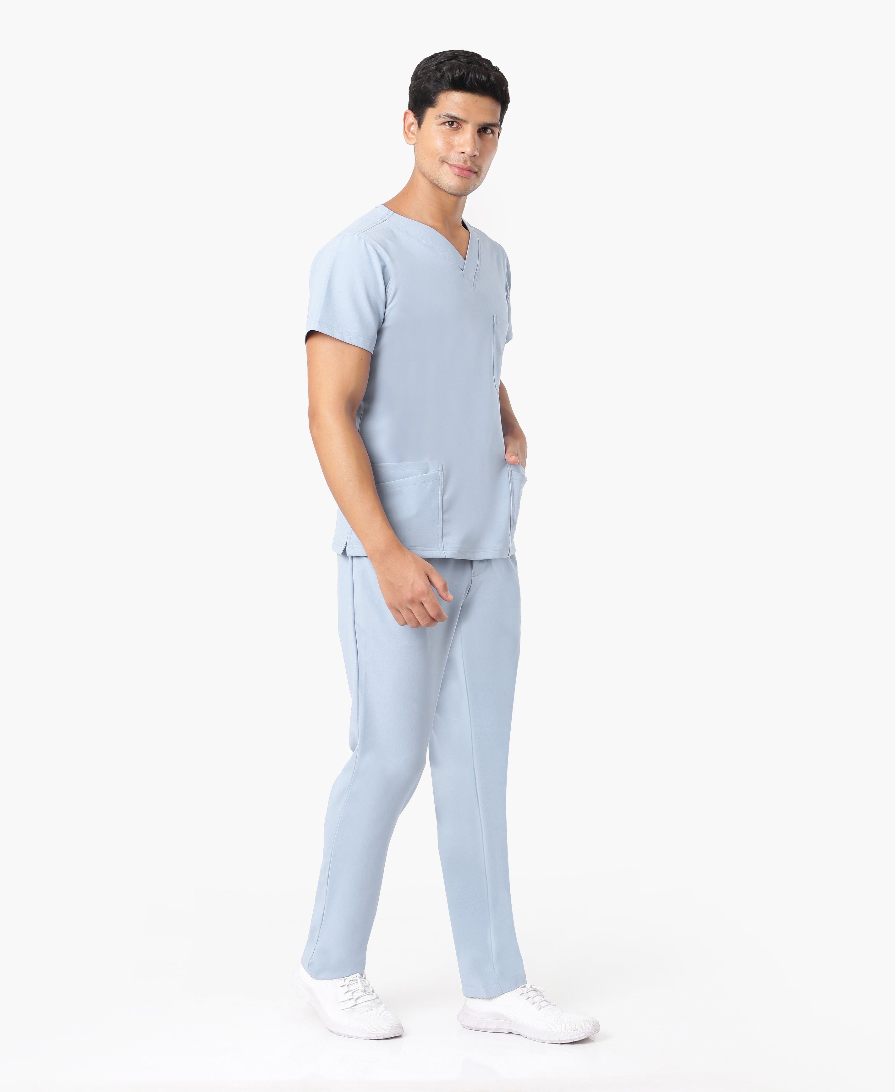 Nick Luxe Scrub Top - Ceil Blue