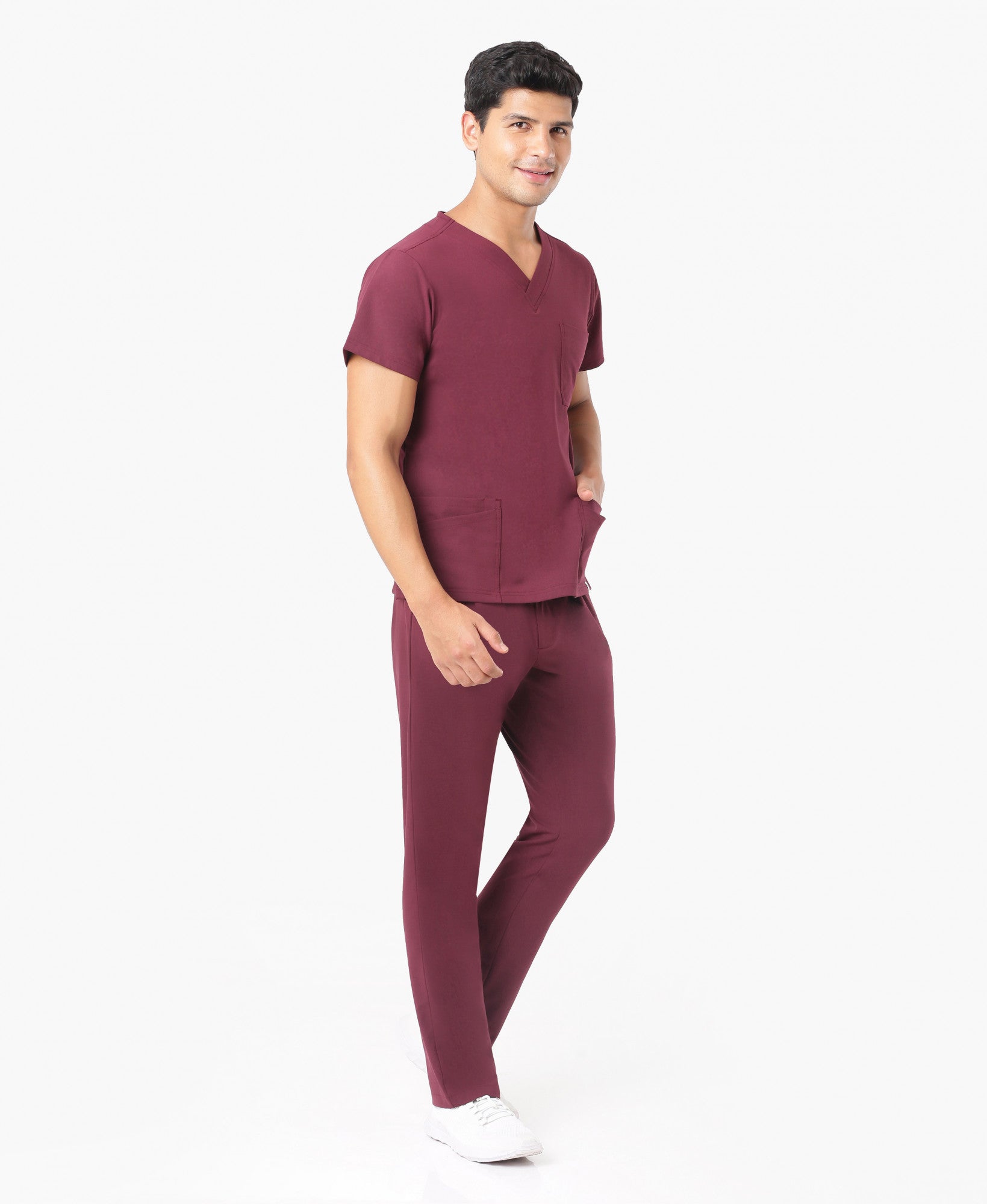 Nick Luxe Scrub Pant - Burgundy