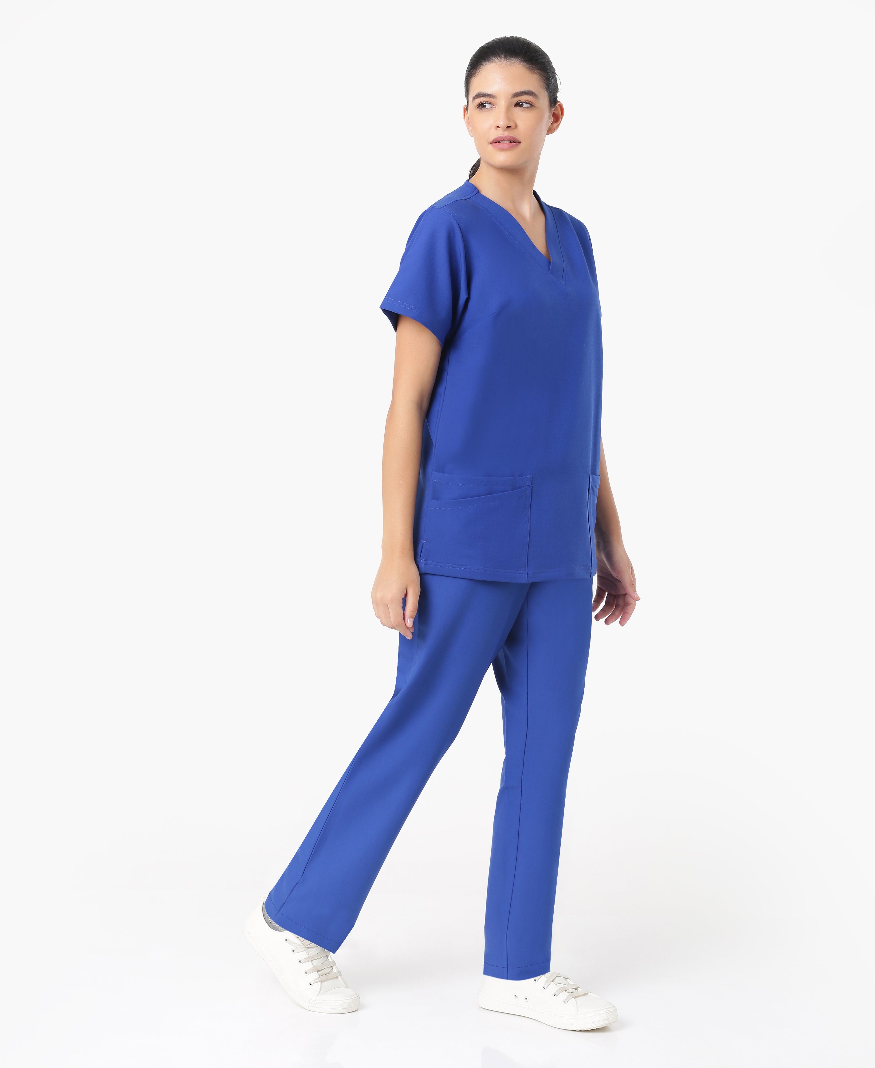 Mendi Luxe Scrub Top - Royal Blue