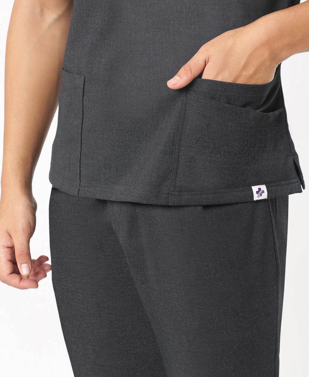 Nick Luxe Scrub Set - Heather Grey