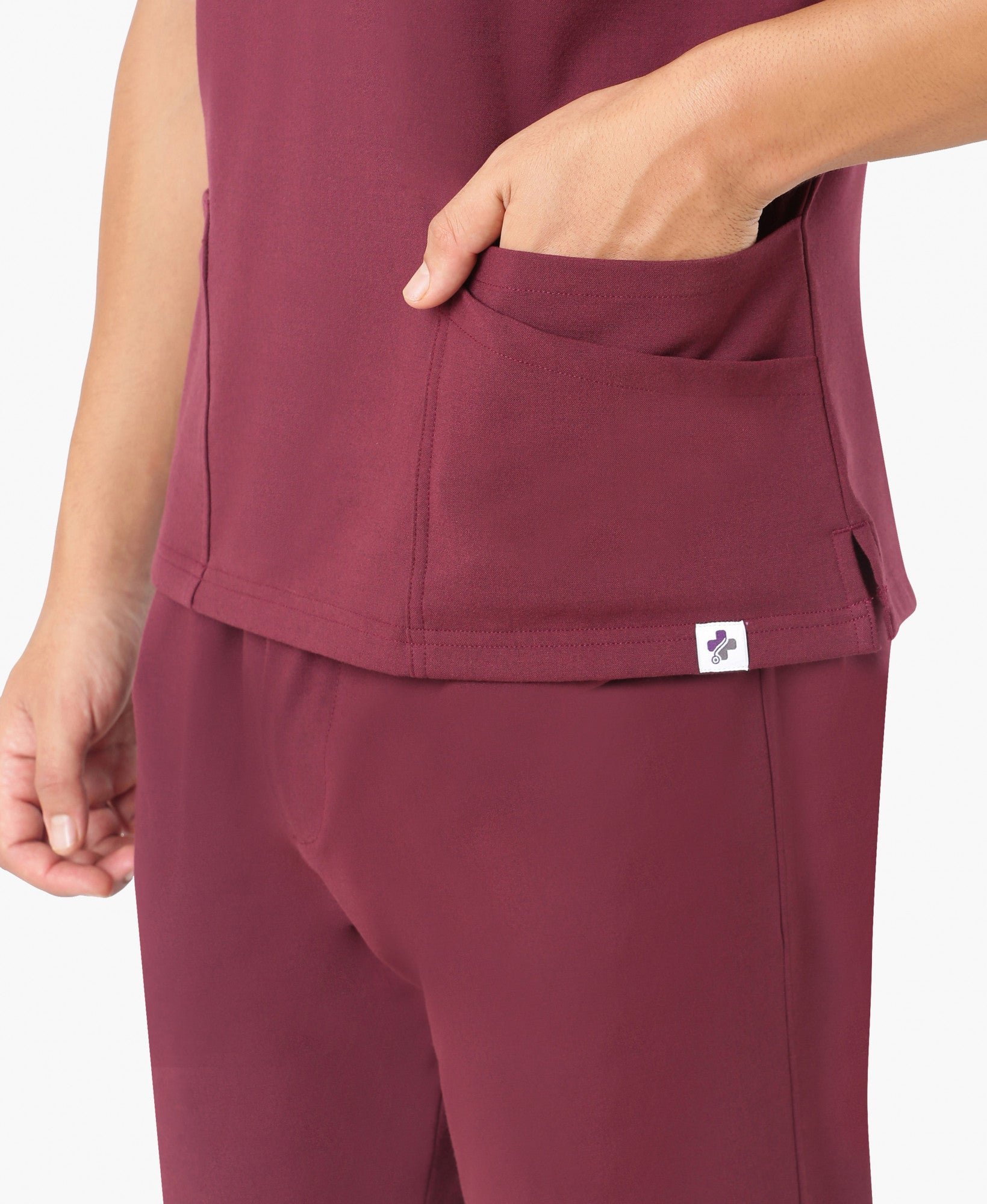 Nick Luxe Scrub Top - Burgundy