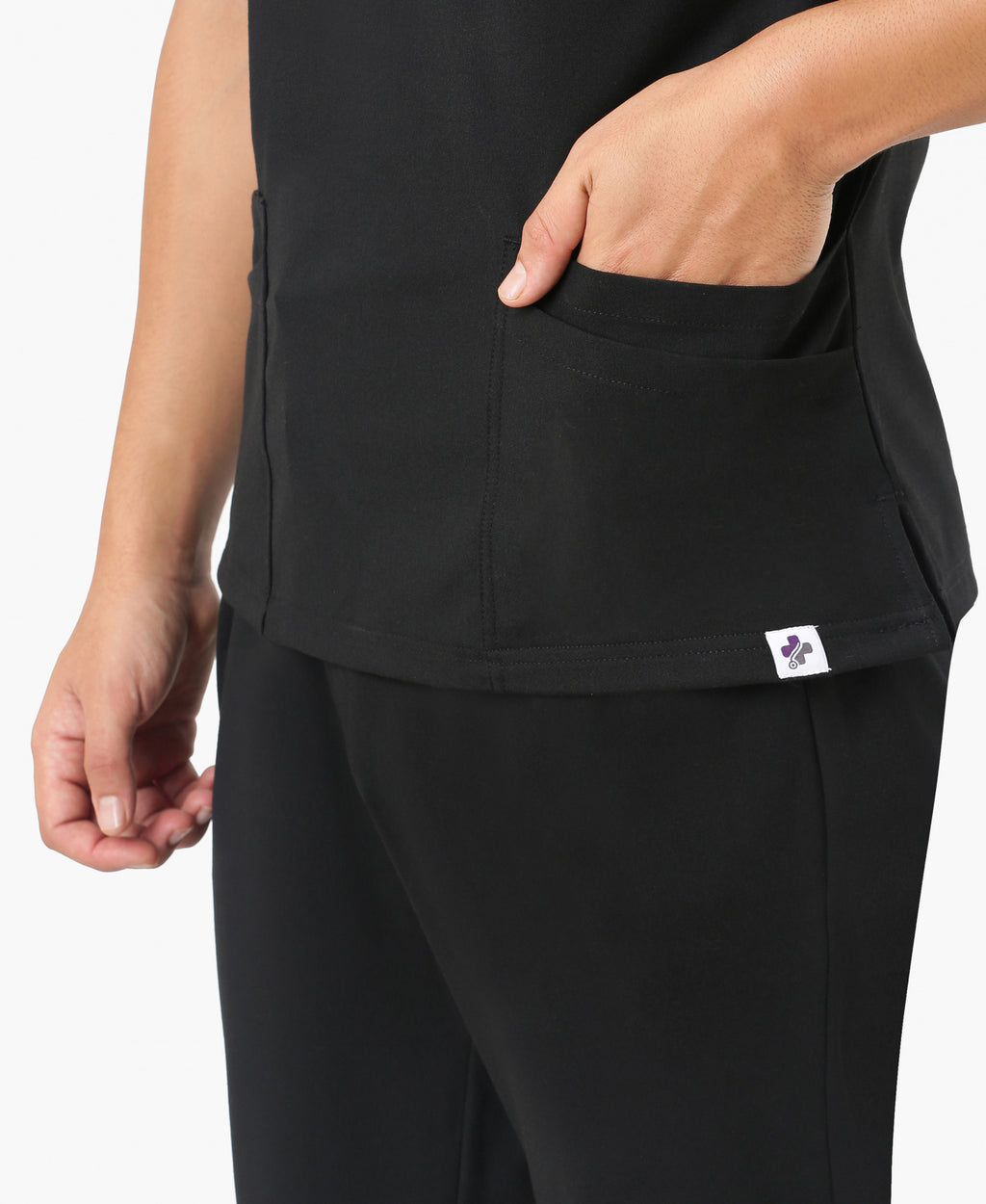 Nick Luxe Scrub Top - Black