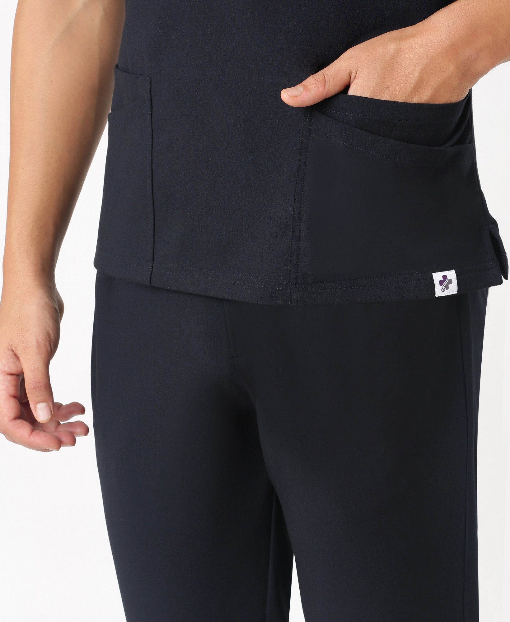 Simon Flex Scrub Top - Graphite Blue