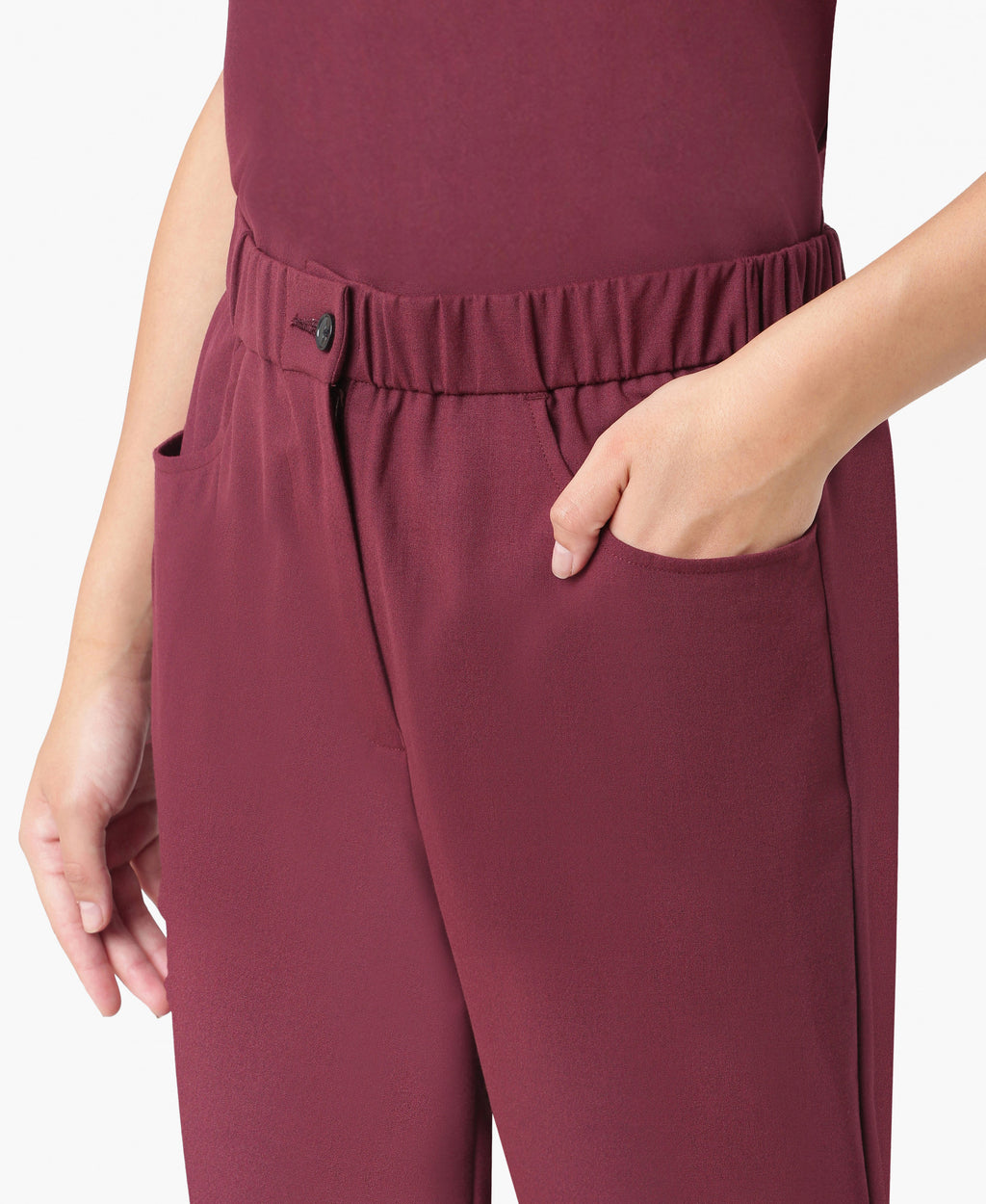 Mendi Luxe Scrub Pant - Burgundy