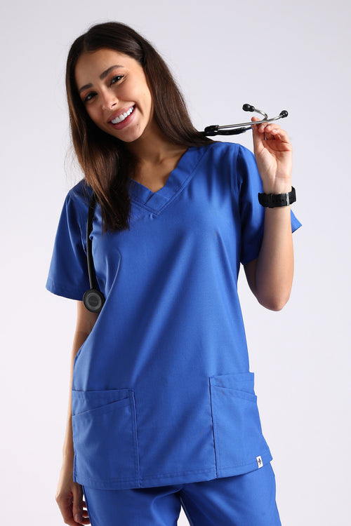 Bella Classic Scrub Top - royal blue