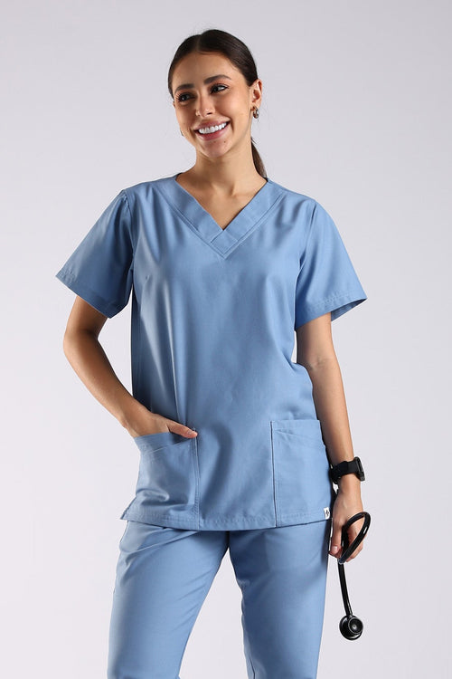 Bella Classic Scrub Top - Sky Blue
