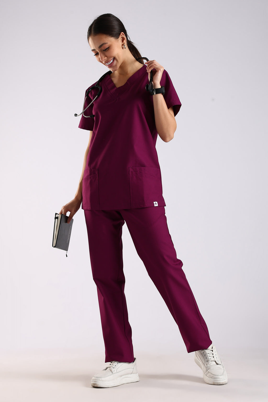 Bella Classic Scrub Pant - Berry Bloom