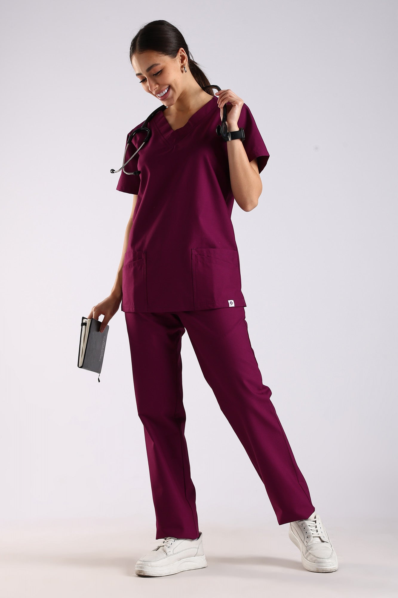 Bella Classic Scrub Pant - Berry Bloom