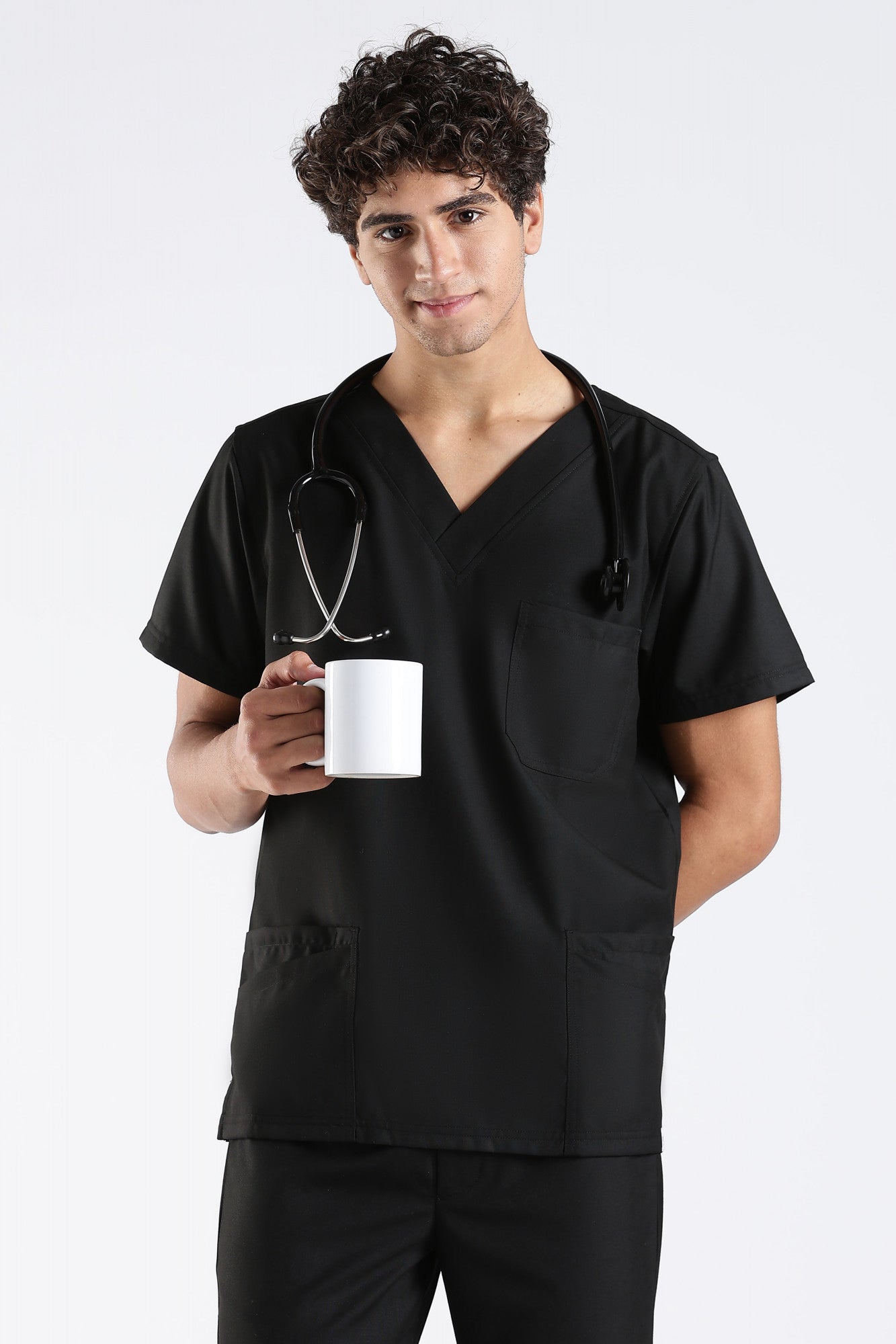 Benito Classic Scrub Top - Black