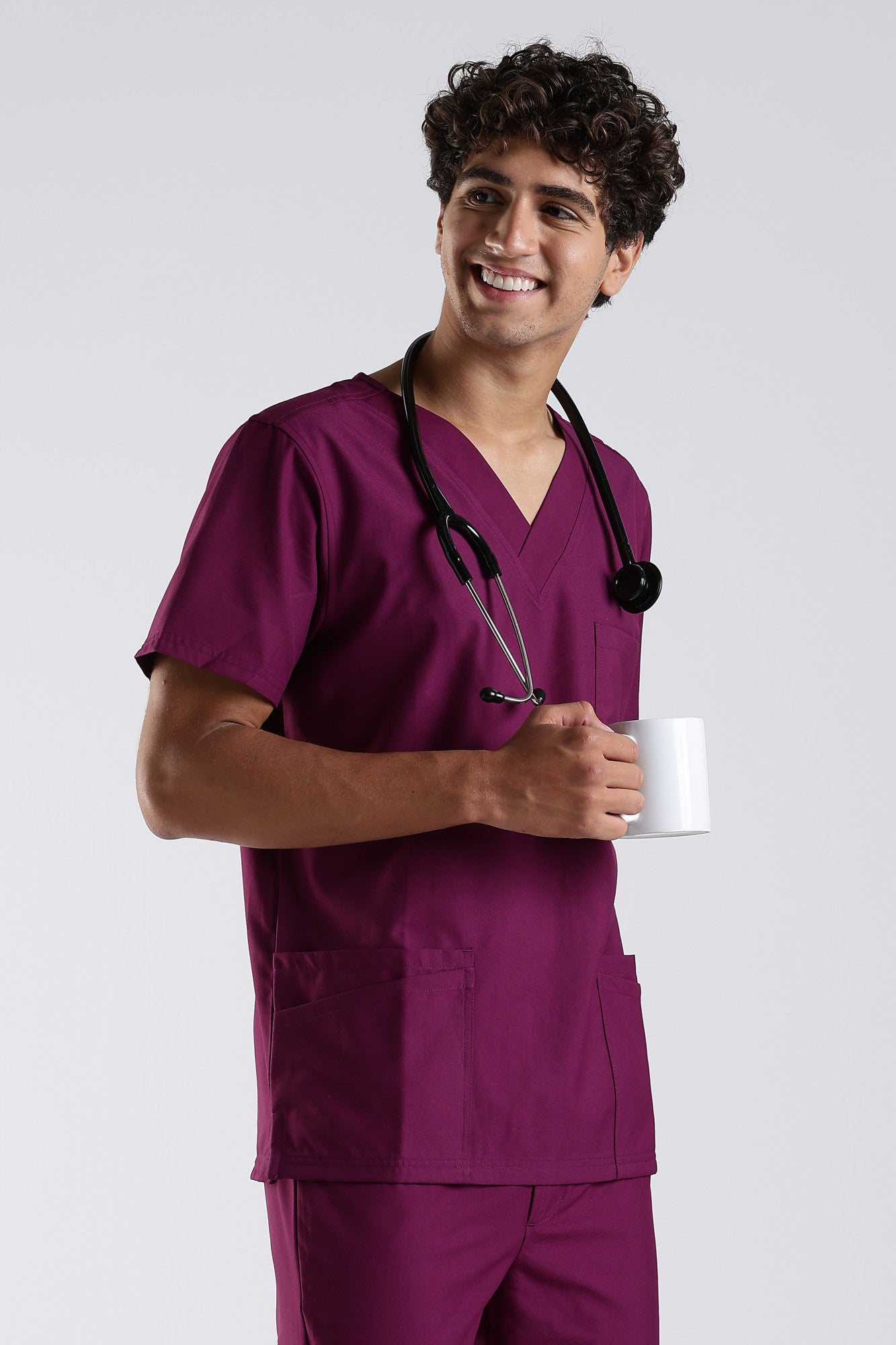 Benito Classic Scrub Top - berry bloom